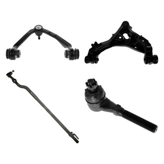 TRQ® - Front Passenger Side Lower and Upper Control Arm with Ball Joint and Tie Rod End Kit