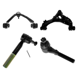 TRQ® - Front Passenger Side Lower and Upper Control Arm with Ball Joint and Tie Rod End Kit