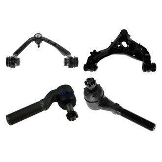 TRQ® - Front Passenger Side Lower and Upper Control Arm with Ball Joint and Tie Rod End Kit