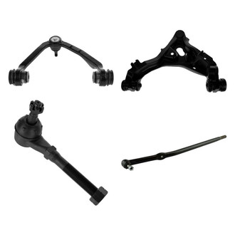 TRQ® - Front Passenger Side Lower and Upper Control Arm with Ball Joint and Tie Rod End Kit