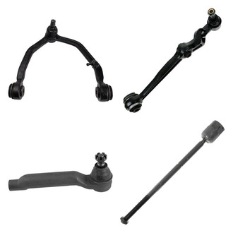 TRQ® - Front Passenger Side Lower and Upper Control Arm with Ball Joint and Tie Rod End Kit