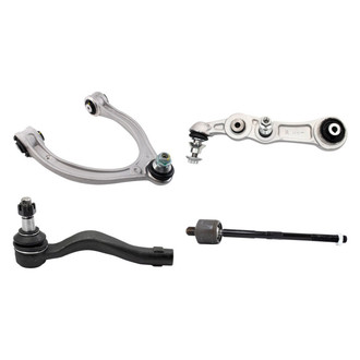 TRQ® - Front Passenger Side Lower and Upper Control Arm with Ball Joint and Tie Rod End Kit