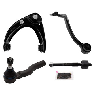 TRQ® - Front Passenger Side Lower and Upper Control Arm with Ball Joint and Tie Rod End Kit