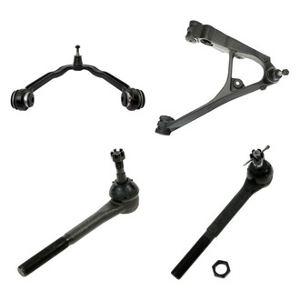 TRQ® - Front Passenger Side Lower and Upper Control Arm with Ball Joint and Tie Rod End Kit