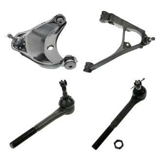 TRQ® - Front Passenger Side Lower and Upper Control Arm with Ball Joint and Tie Rod End Kit