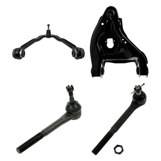 TRQ® - Front Passenger Side Lower and Upper Control Arm with Ball Joint and Tie Rod End Kit