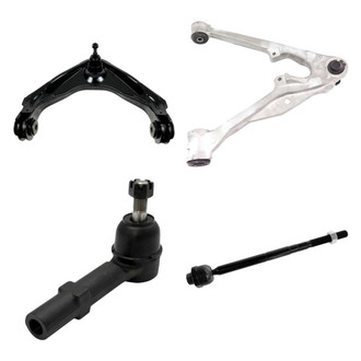 TRQ® - Front Passenger Side Lower and Upper Control Arm with Ball Joint and Tie Rod End Kit