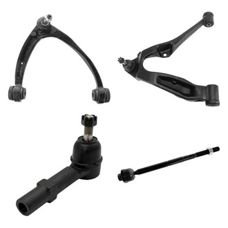 TRQ® - Front Passenger Side Lower and Upper Control Arm with Ball Joint and Tie Rod End Kit