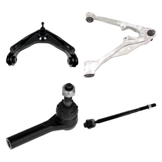 TRQ® - Front Passenger Side Lower and Upper Control Arm with Ball Joint and Tie Rod End Kit