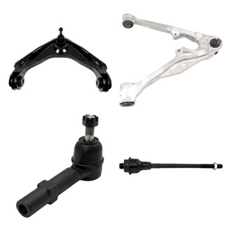 TRQ® - Front Passenger Side Lower and Upper Control Arm with Ball Joint and Tie Rod End Kit