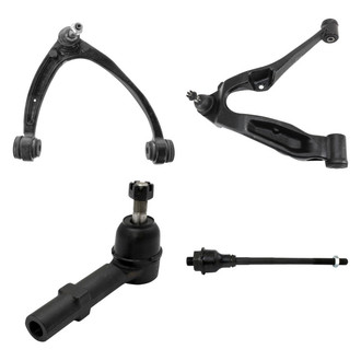 TRQ® - Front Passenger Side Lower and Upper Control Arm with Ball Joint and Tie Rod End Kit