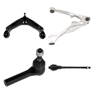 TRQ® - Front Passenger Side Lower and Upper Control Arm with Ball Joint and Tie Rod End Kit