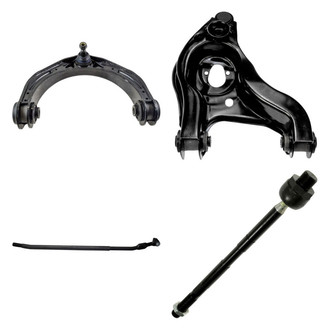 TRQ® - Front Passenger Side Lower and Upper Control Arm with Ball Joint and Tie Rod End Kit