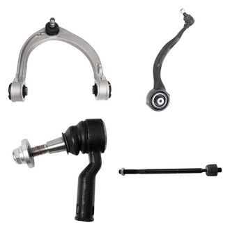 TRQ® - Front Passenger Side Lower and Upper Control Arm with Ball Joint and Tie Rod End Kit