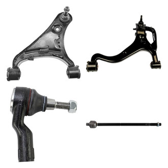 TRQ® - Front Passenger Side Lower and Upper Control Arm with Ball Joint and Tie Rod End Kit