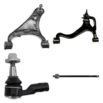 TRQ® - Front Passenger Side Lower and Upper Control Arm with Ball Joint and Tie Rod End Kit