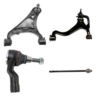 TRQ® - Front Passenger Side Lower and Upper Control Arm with Ball Joint and Tie Rod End Kit