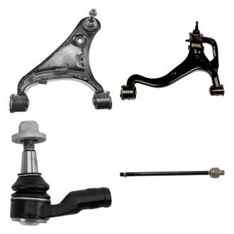 TRQ® - Front Passenger Side Lower and Upper Control Arm with Ball Joint and Tie Rod End Kit