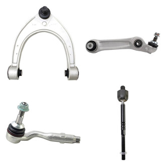 TRQ® - Front Passenger Side Lower and Upper Control Arm with Ball Joint and Tie Rod End Kit