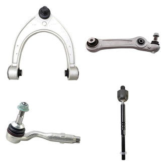 TRQ® - Front Passenger Side Lower and Upper Control Arm with Ball Joint and Tie Rod End Kit