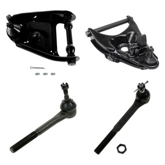 TRQ® - Front Passenger Side Lower and Upper Control Arm with Ball Joint and Tie Rod End Kit