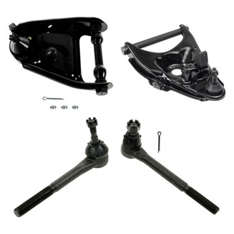 TRQ® - Front Passenger Side Lower and Upper Control Arm with Ball Joint and Tie Rod End Kit