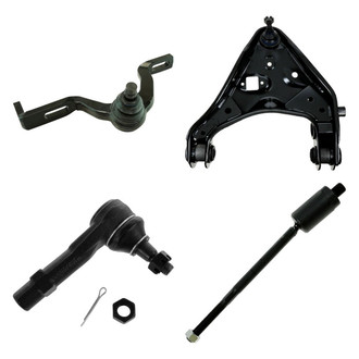 TRQ® - Front Passenger Side Lower and Upper Control Arm with Ball Joint and Tie Rod End Kit