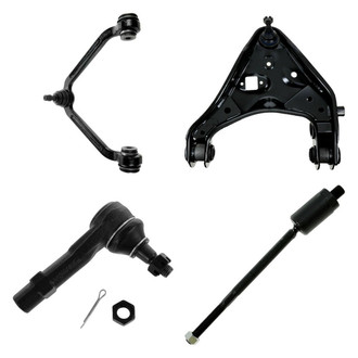 TRQ® - Front Passenger Side Lower and Upper Control Arm with Ball Joint and Tie Rod End Kit