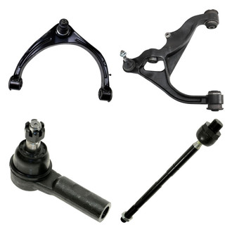 TRQ® - Front Passenger Side Lower and Upper Control Arm with Ball Joint and Tie Rod End Kit