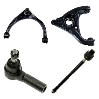 TRQ® - Front Passenger Side Lower and Upper Control Arm with Ball Joint and Tie Rod End Kit