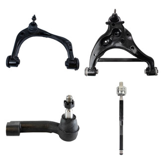 TRQ® - Front Passenger Side Lower and Upper Control Arm with Ball Joint and Tie Rod End Kit