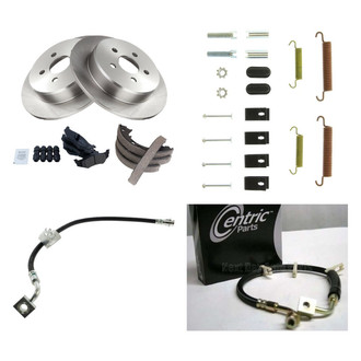 TRQ® - Disc Brake Kit with Ceramic Pads and Shoes Kit