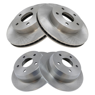 TRQ® - Plain Vented Front and Rear Disc Brake Rotors