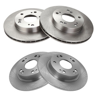 TRQ® - Plain Vented Front and Rear Disc Brake Rotors