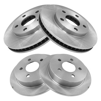 TRQ® - Plain Vented Front and Rear Disc Brake Rotors