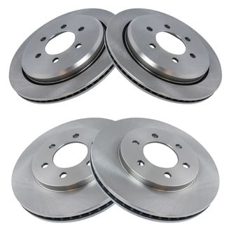 TRQ® - Plain Vented Front and Rear Disc Brake Rotors