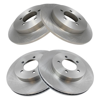 TRQ® - Plain Vented Front and Rear Disc Brake Rotors