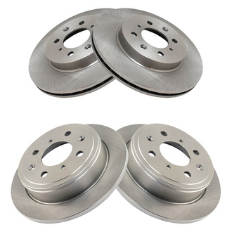 TRQ® - Plain Vented Front and Rear Disc Brake Rotors