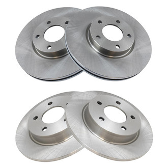 TRQ® - Plain Vented Front and Rear Disc Brake Rotors