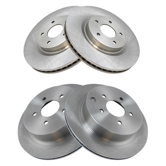 TRQ® - Plain Vented Front and Rear Disc Brake Rotors
