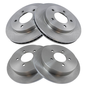 TRQ® - Plain Vented Front and Rear Disc Brake Rotors