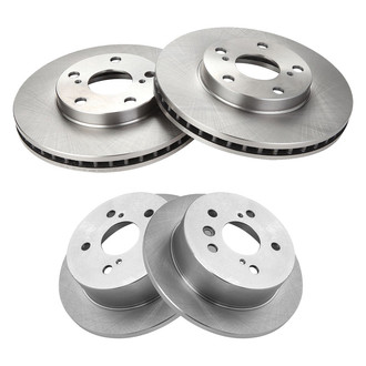 TRQ® - Plain Vented Front and Rear Disc Brake Rotors