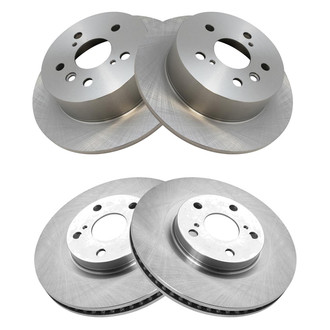 TRQ® - Plain Vented Front and Rear Disc Brake Rotors