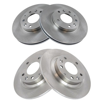 TRQ® - Plain Vented Front and Rear Disc Brake Rotors
