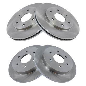 TRQ® - Plain Vented Front and Rear Disc Brake Rotors