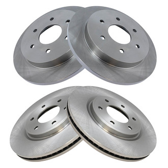 TRQ® - Plain Vented Front and Rear Disc Brake Rotors