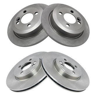 TRQ® - Plain Vented Front and Rear Disc Brake Rotors
