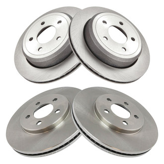 TRQ® - Plain Vented Front and Rear Disc Brake Rotors
