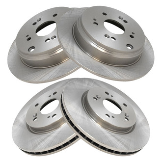 TRQ® - Plain Vented Front and Rear Disc Brake Rotors