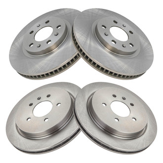 TRQ® - Plain Vented Front and Rear Disc Brake Rotors